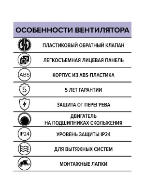 Вентилятор накладной WAVE D120 обр.клапан ERA